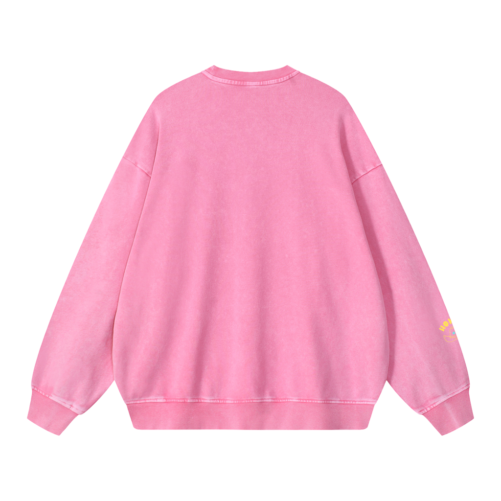 Riverina Dopamine Oversized Crew - Pink/Yellow