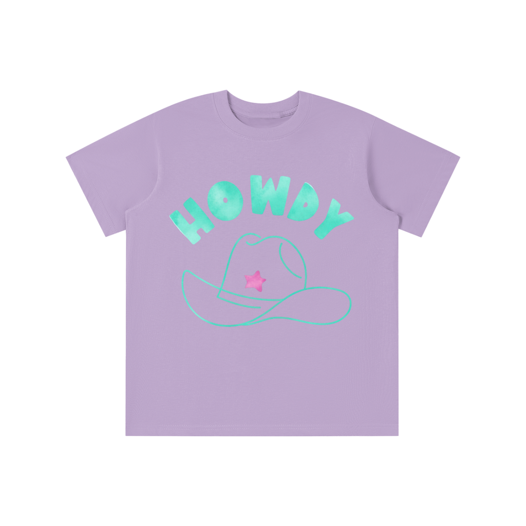 Kids Howdy Partner Logo Tee - Mauve/Aqua