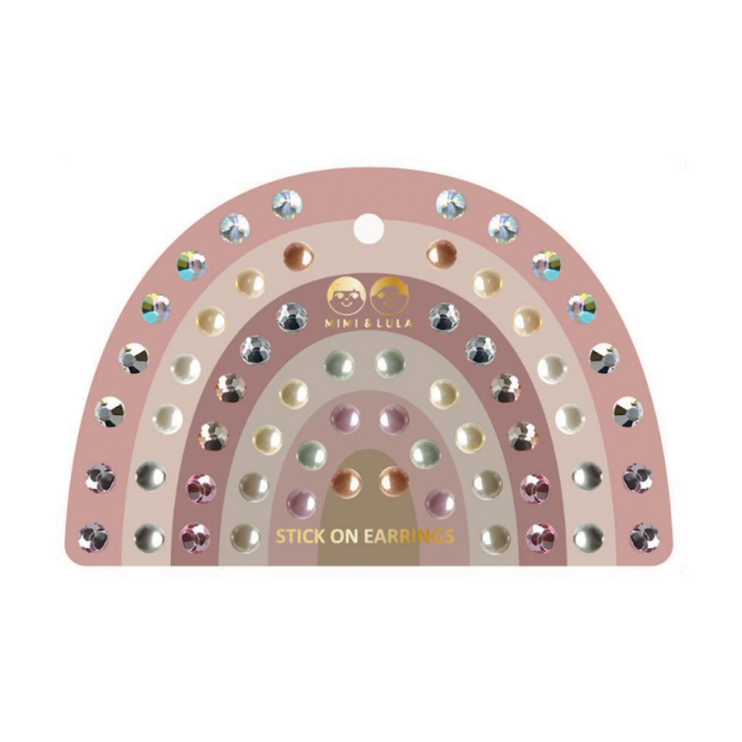 Mimi & Lula Stick on Earrings - Pink Gem & Pearls