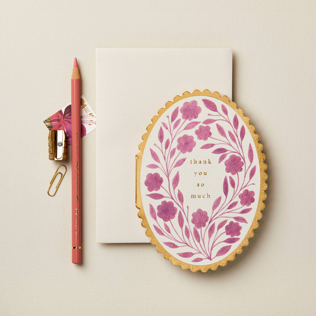 Violet Flora 'Thank you so much' Greeting Card