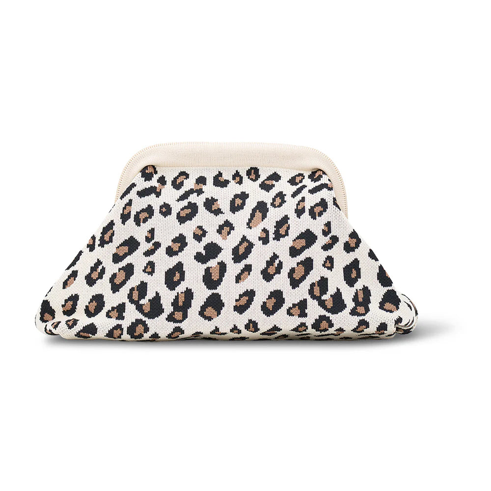 Knit Dumpling Clutch - Leopard