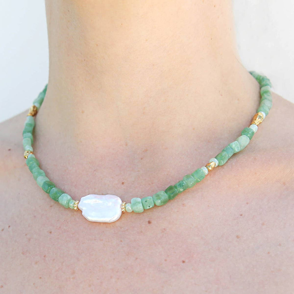 Sage Pearl Necklace 