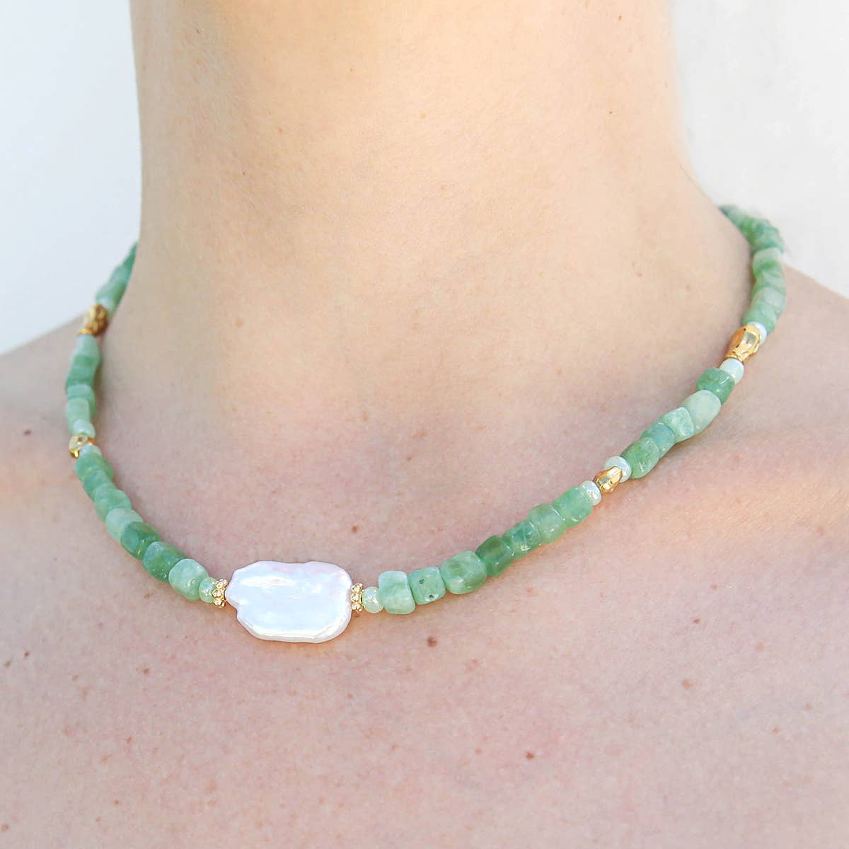 Sage Pearl Necklace 