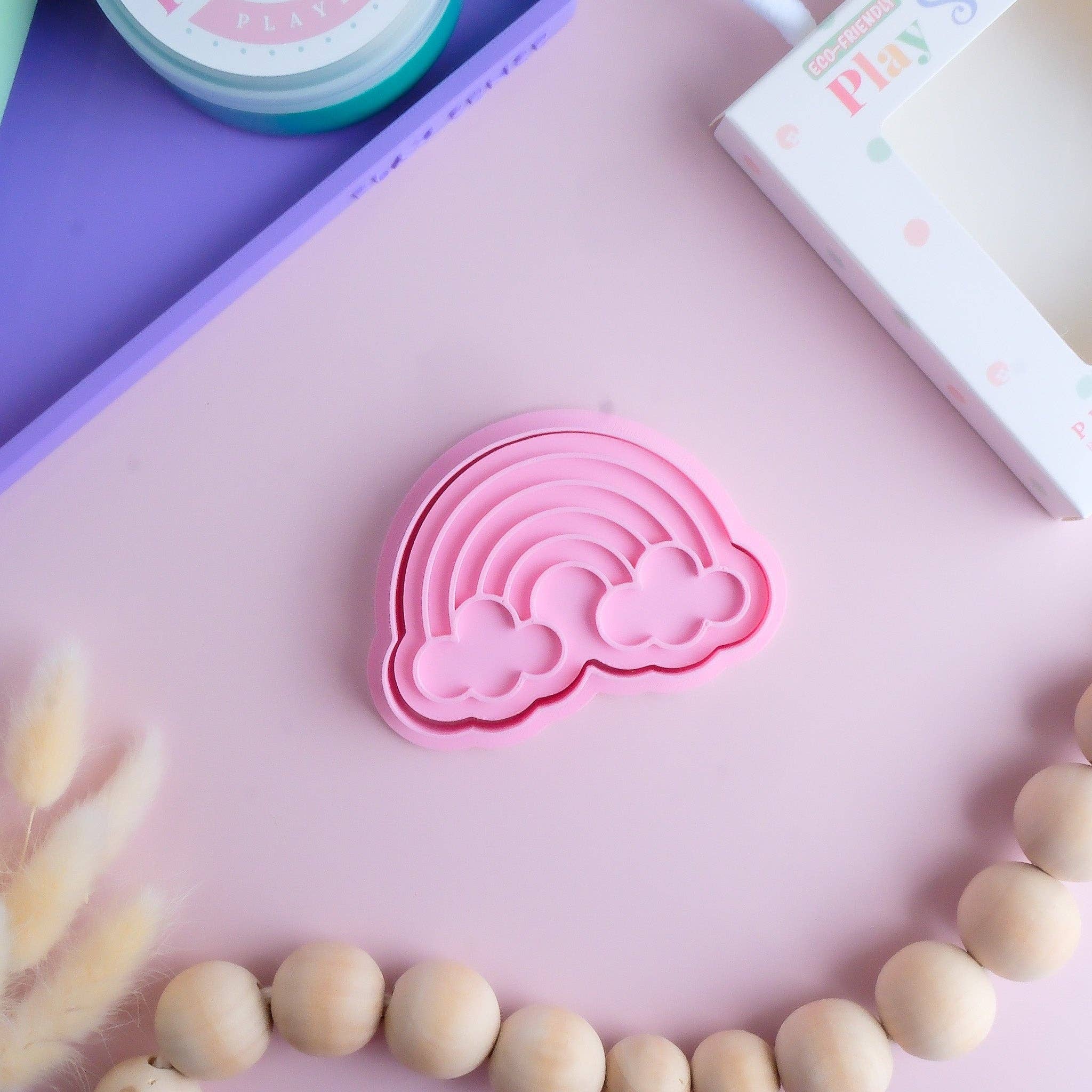 Eco Playdough Stamp | Rainbows | Rainbow with cloud