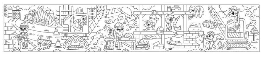 Construction Site Colouring Roll
