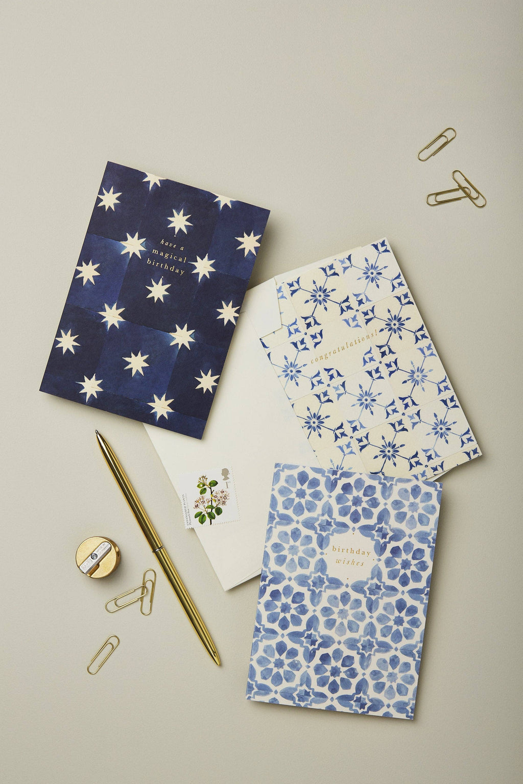 Navy Stars 'Magical Birthday' Greeting Card