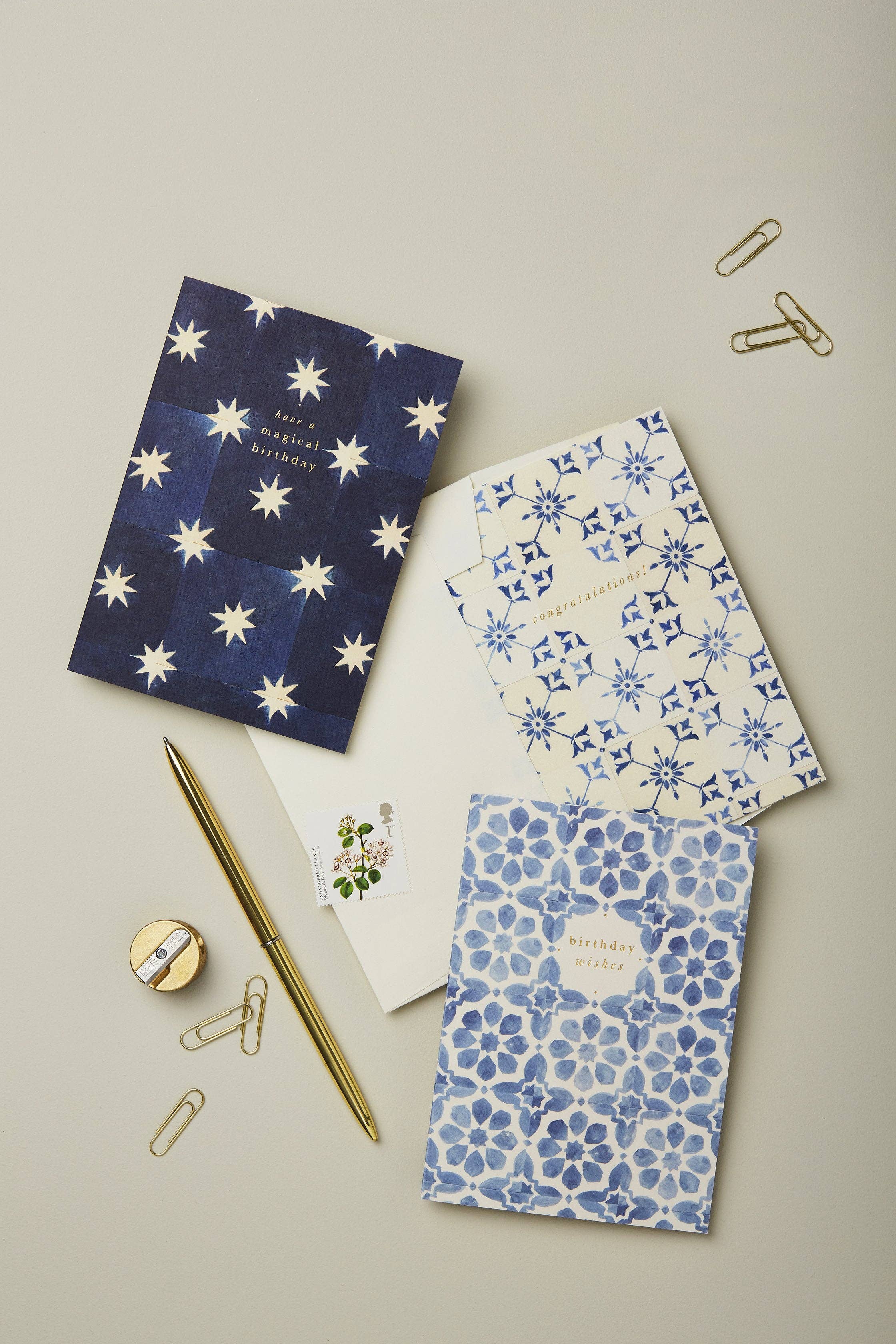 Navy Stars 'Magical Birthday' Greeting Card