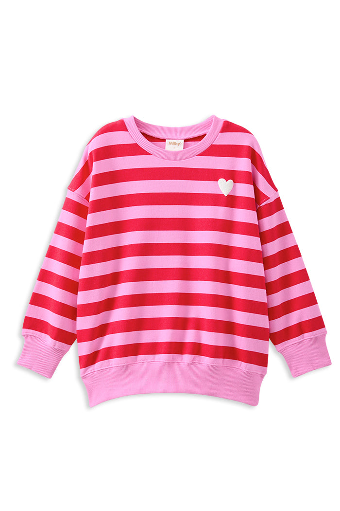 Girls Cherry Stripe Sweat