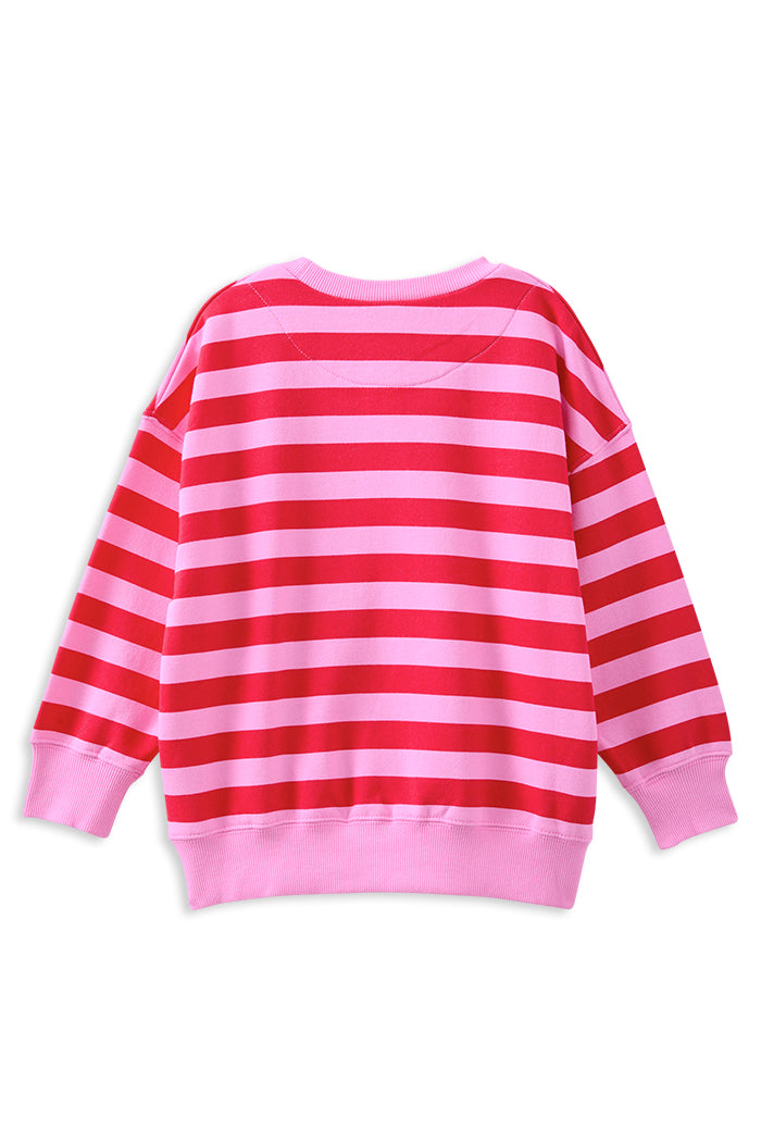 Girls Cherry Stripe Sweat
