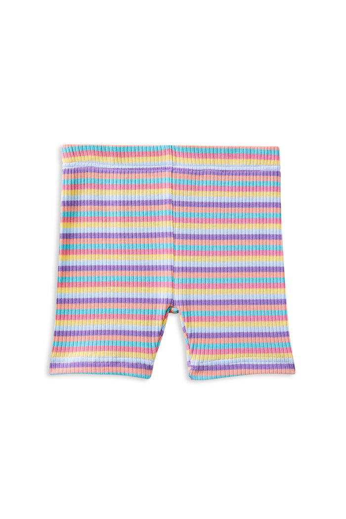 Girls Multi Stripe Bike Short