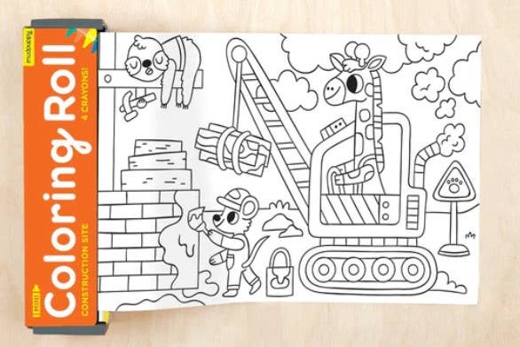 Construction Site Colouring Roll