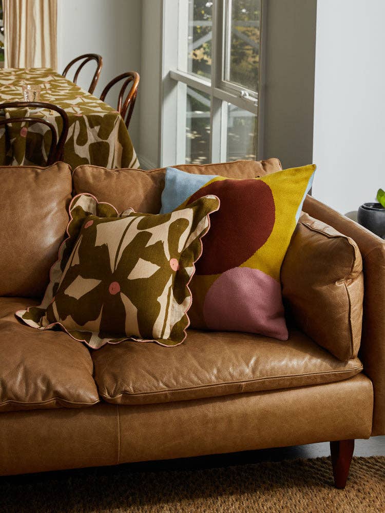 Olive Poppy Cushion