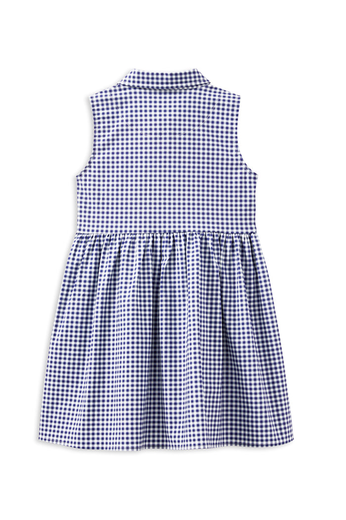 Girls Navy Gingham Dress