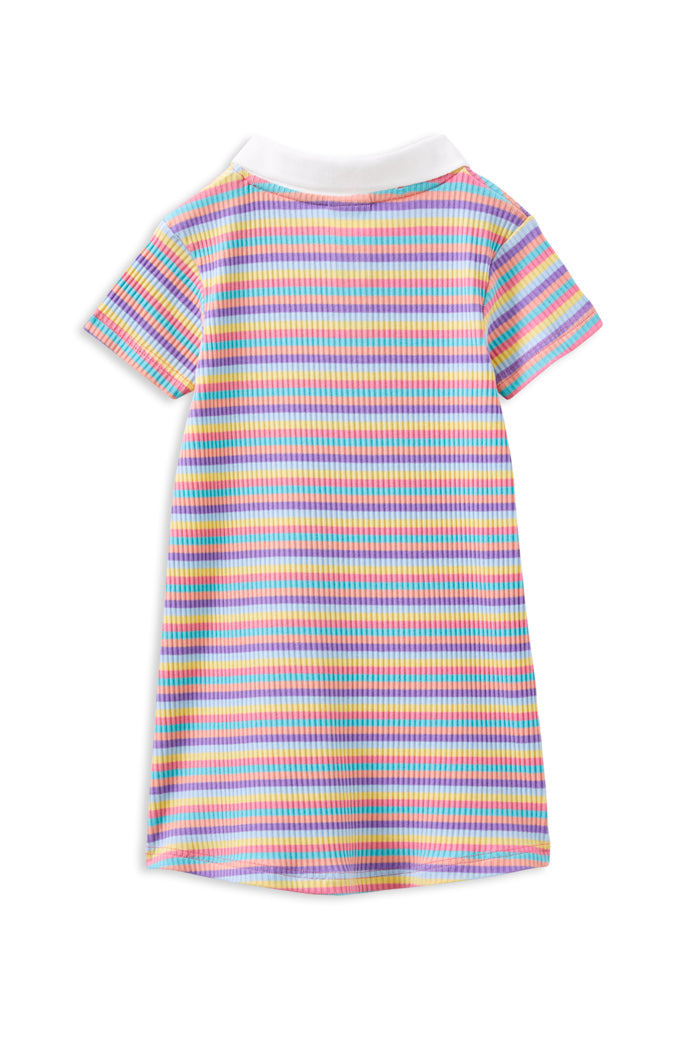 Girls Multi Stripe Rib Dress