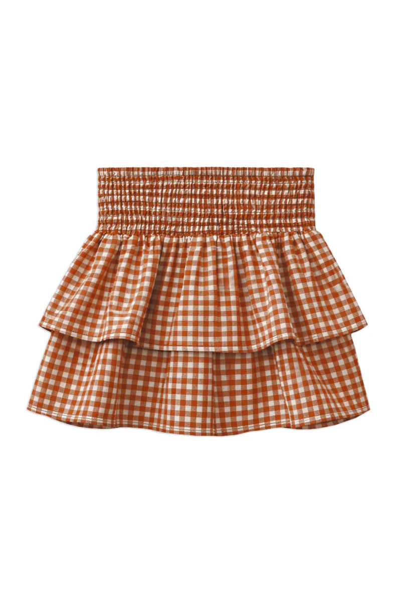 Western Check Skirt - Milky