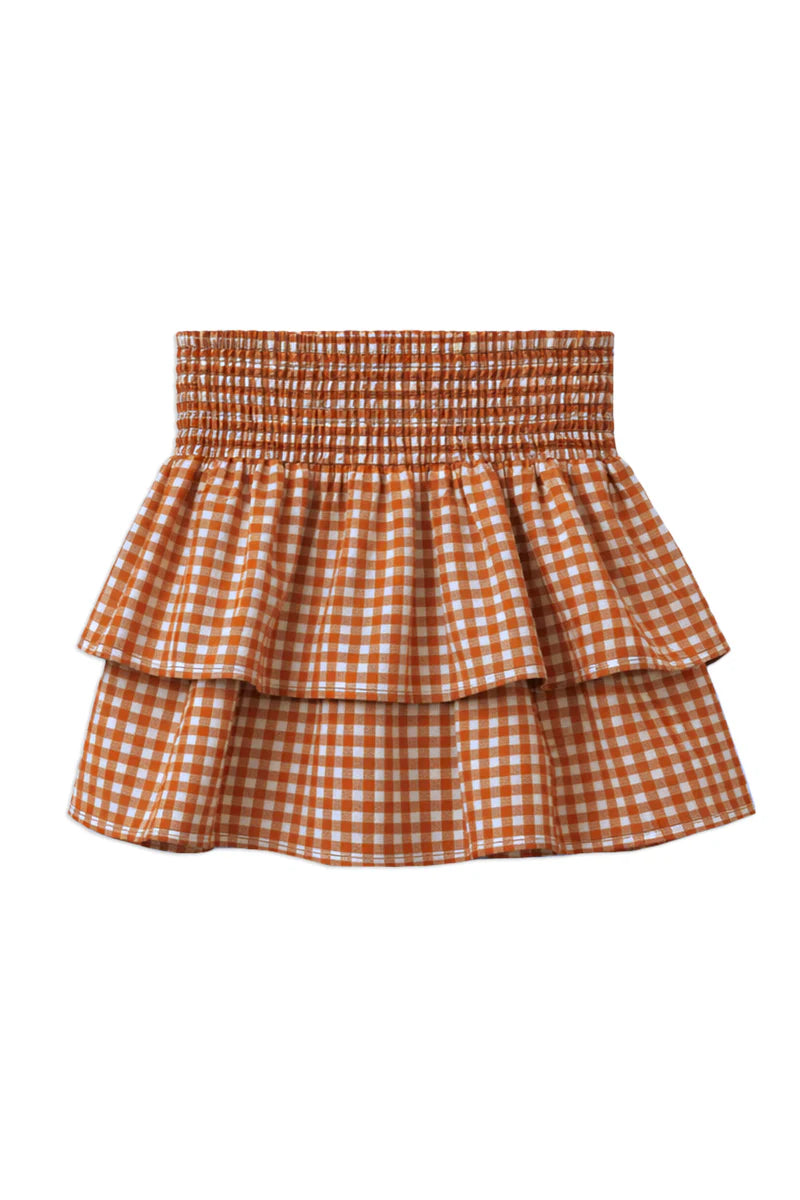 Western Check Skirt - Milky
