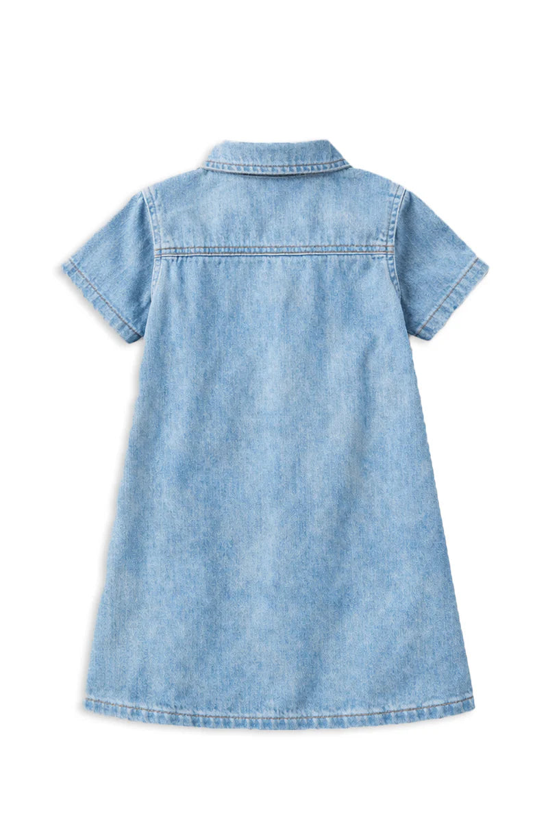 Western Denim Dress - Milky