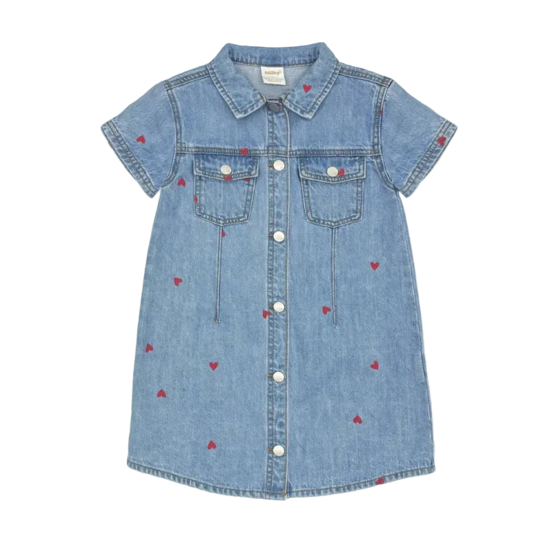 Sweetheart Denim Dress - Milky