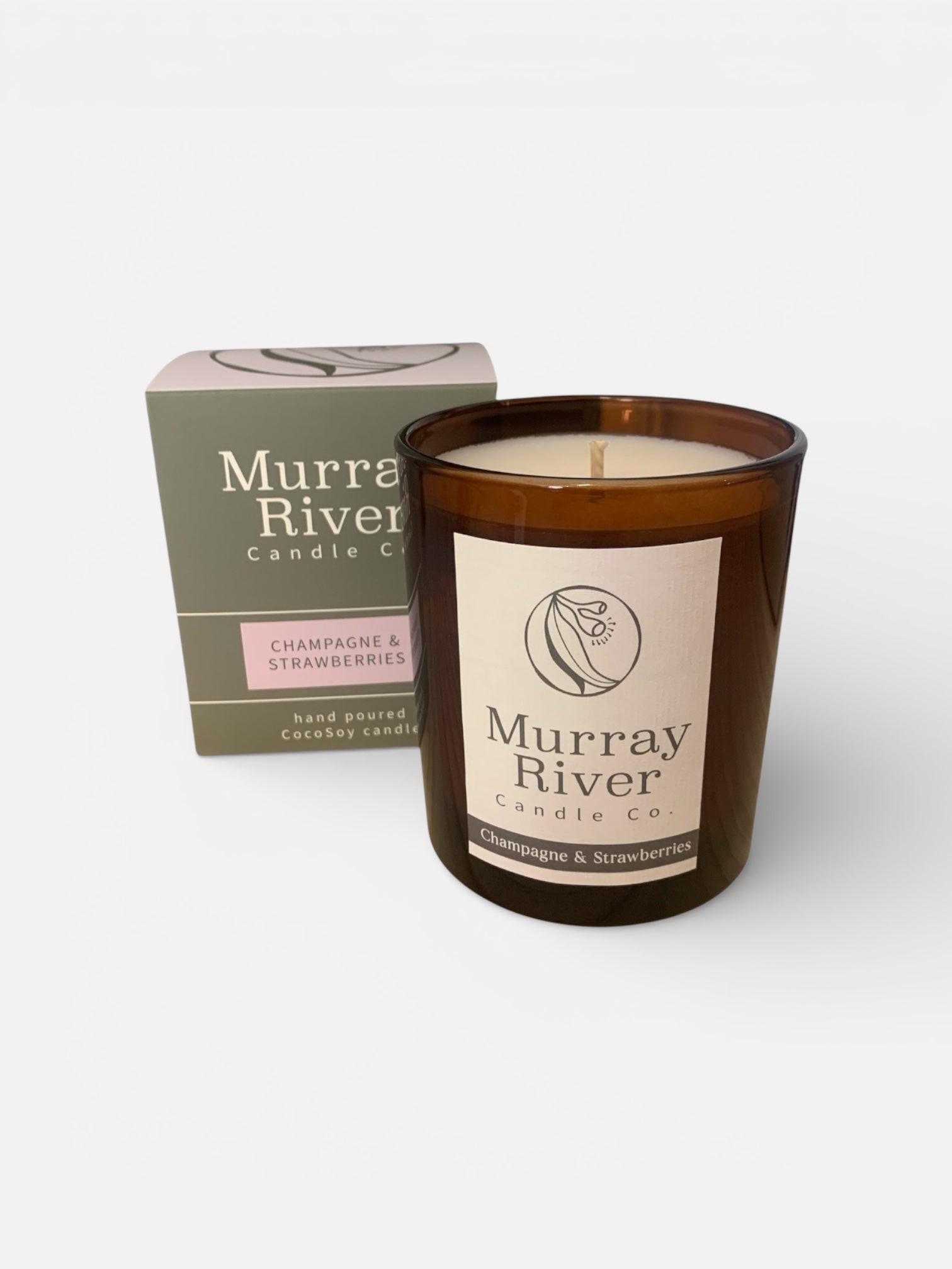 Champagne & Strawberries Large Candle - Murray River Candle Co