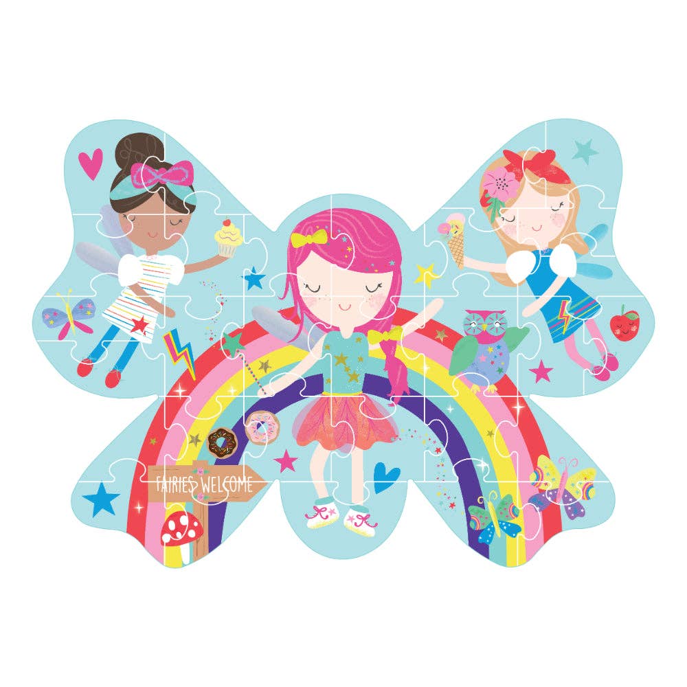 Floss & Rock 30 pc Shaped Jigsaw Puzzle - Rainbow Fairy
