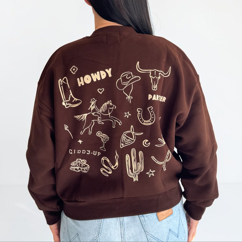 Giddy Up Boxy Fleece - Coffee