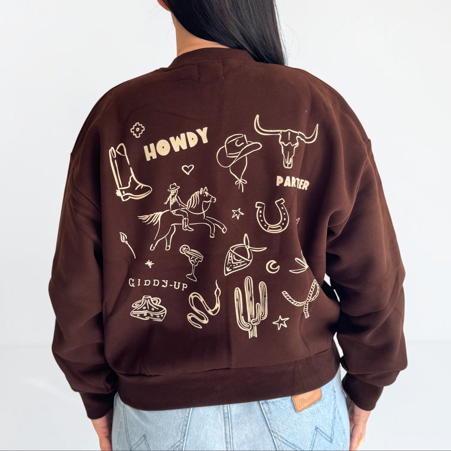 Giddy Up Boxy Fleece - Coffee