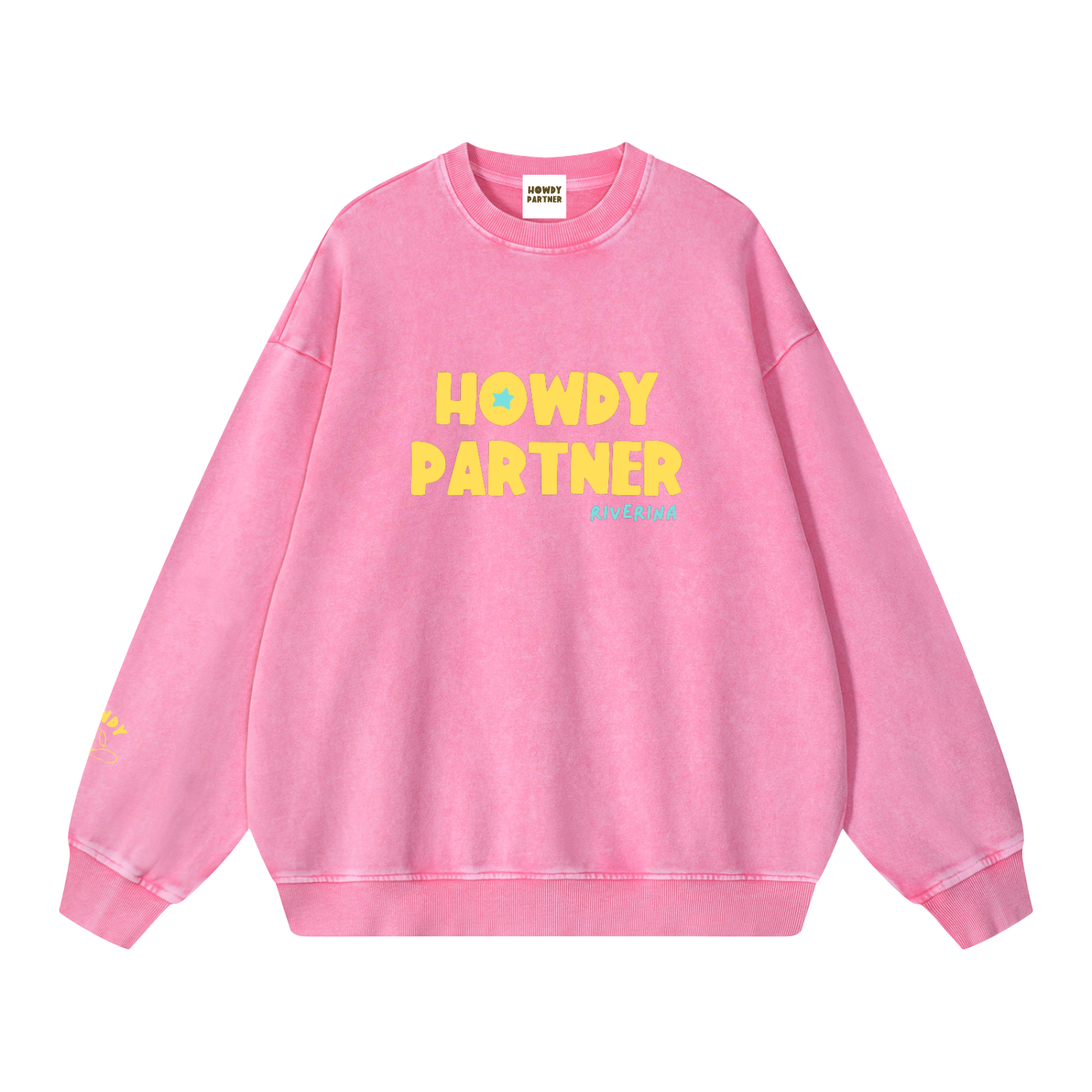 Riverina Dopamine Oversized Crew - Pink/Yellow