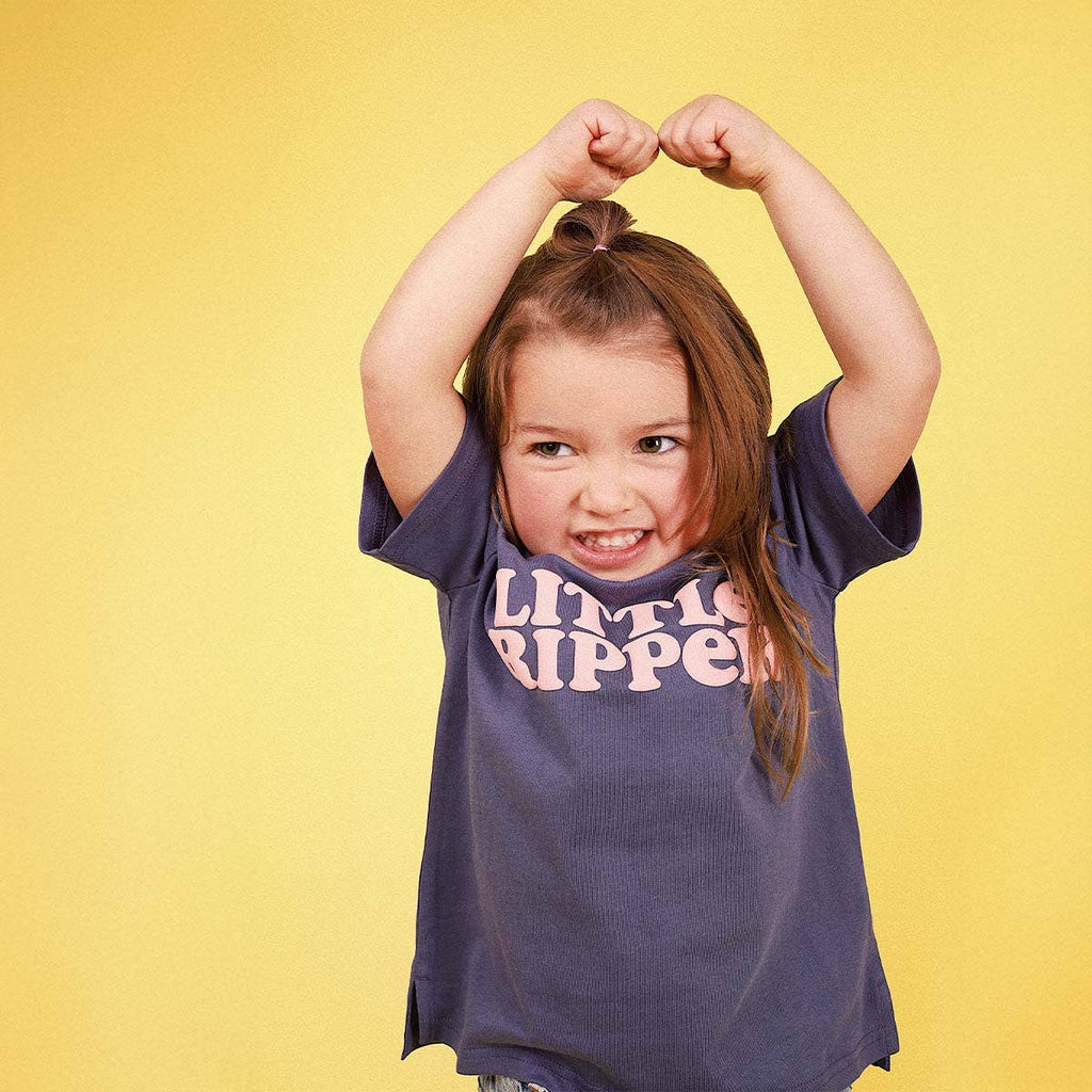 Little Ripper Kids Slang Tee in Navy