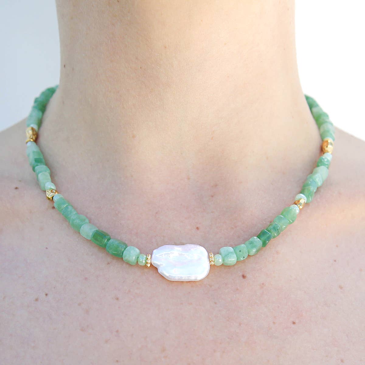 Sage Pearl Necklace 