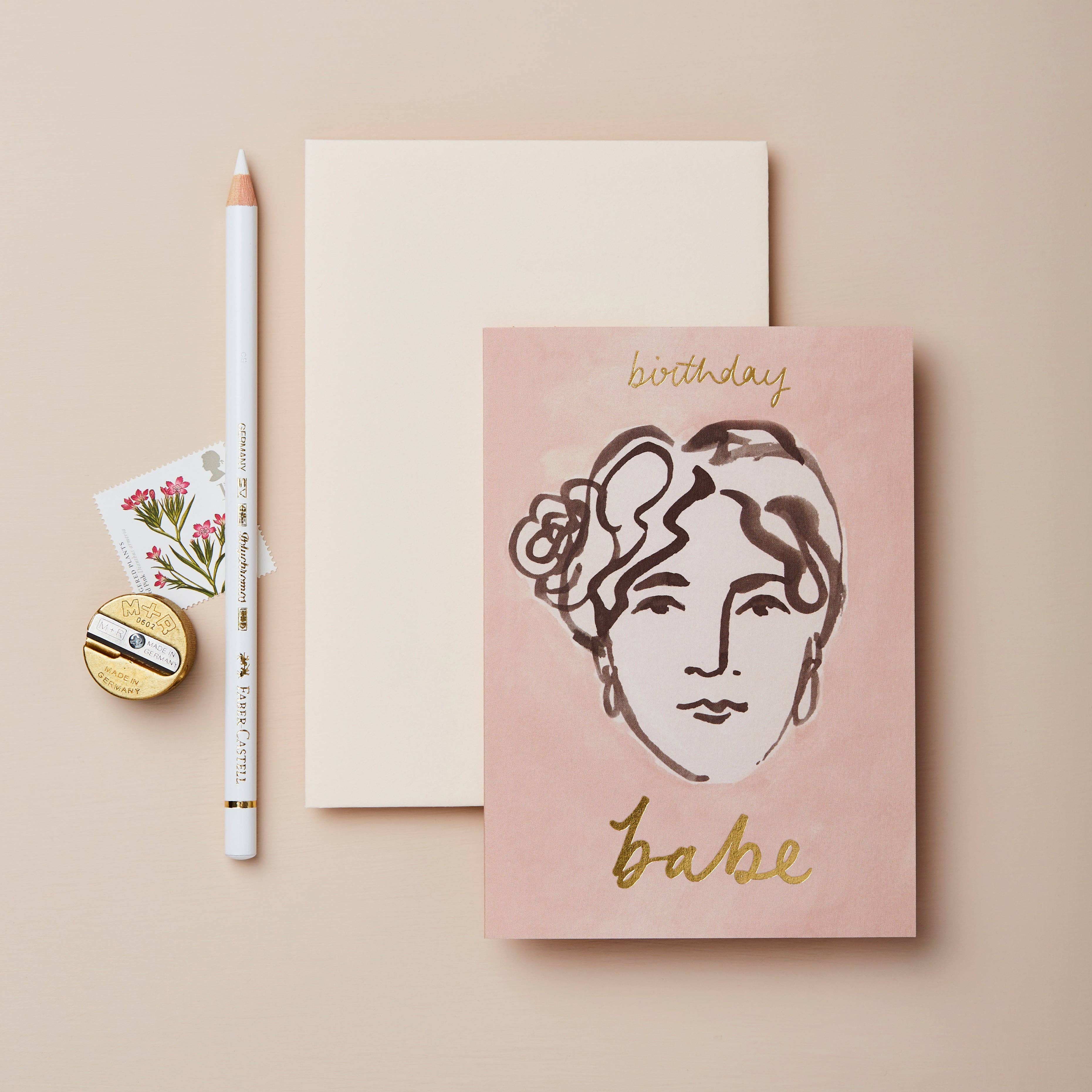 Portrait 'Birthday Babe' Greeting Card