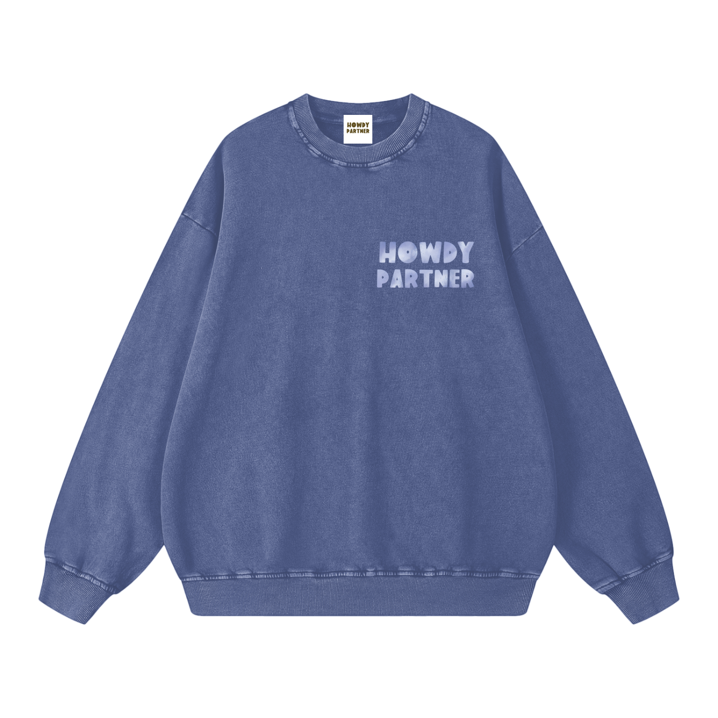Howdy Partner Oversized Sweatshirt - Chalk Blue