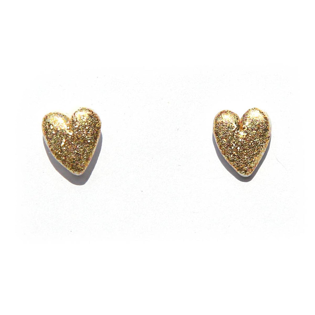 Gold Heart Studs