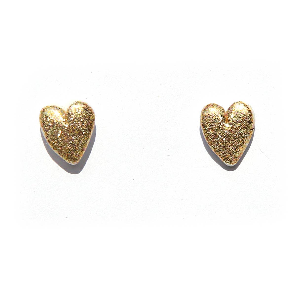 Gold Heart Studs