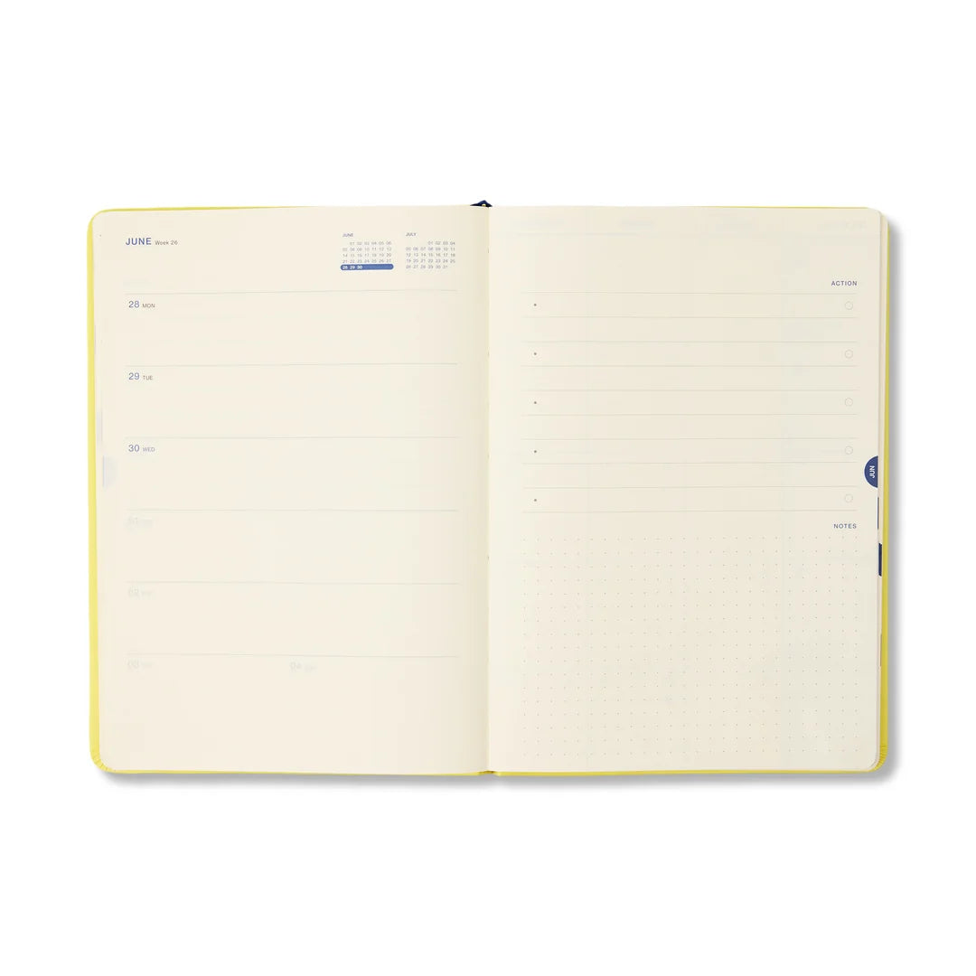 2027 ANY DAY NOW Weekly Achiever A5 Diary - Yellow