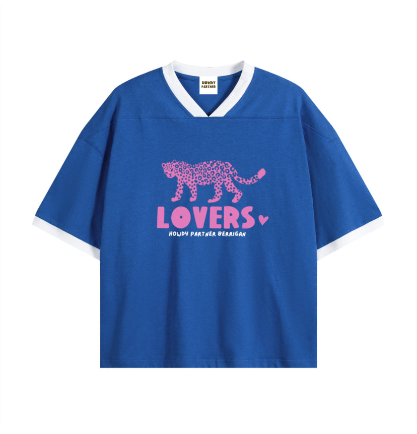 Howdy Lovers S/S V-Neck Tee - Cobalt