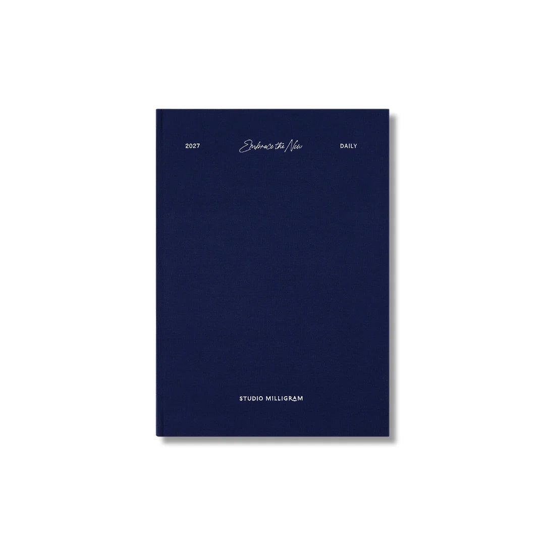 2027 STUDIO MILLIGRAM Daily Ruled A5 Diary - Navy