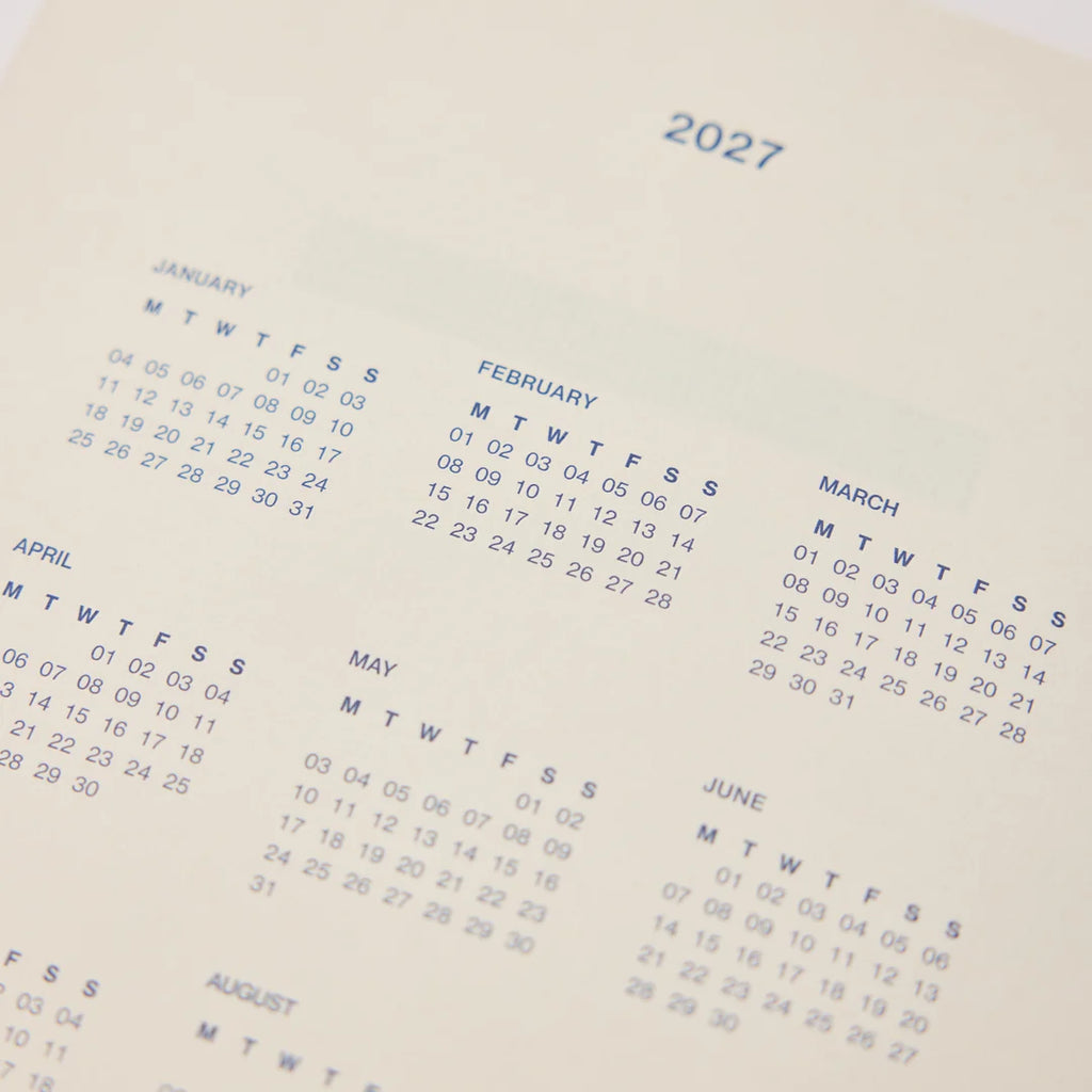2027 STUDIO MILLIGRAM Daily Ruled A5 Diary - Navy