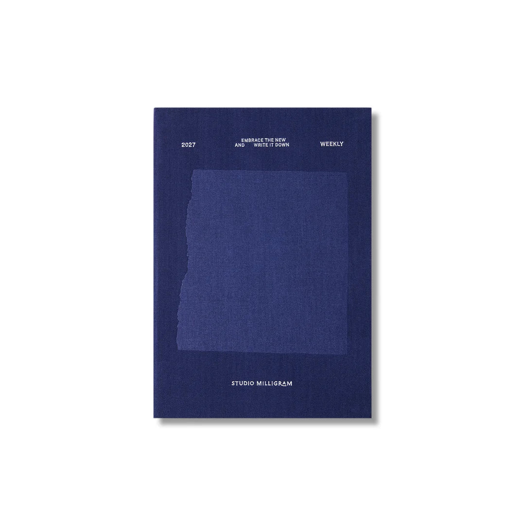2027 STUDIO MILLIGRAM Weekly Agenda A5 Diary - Navy