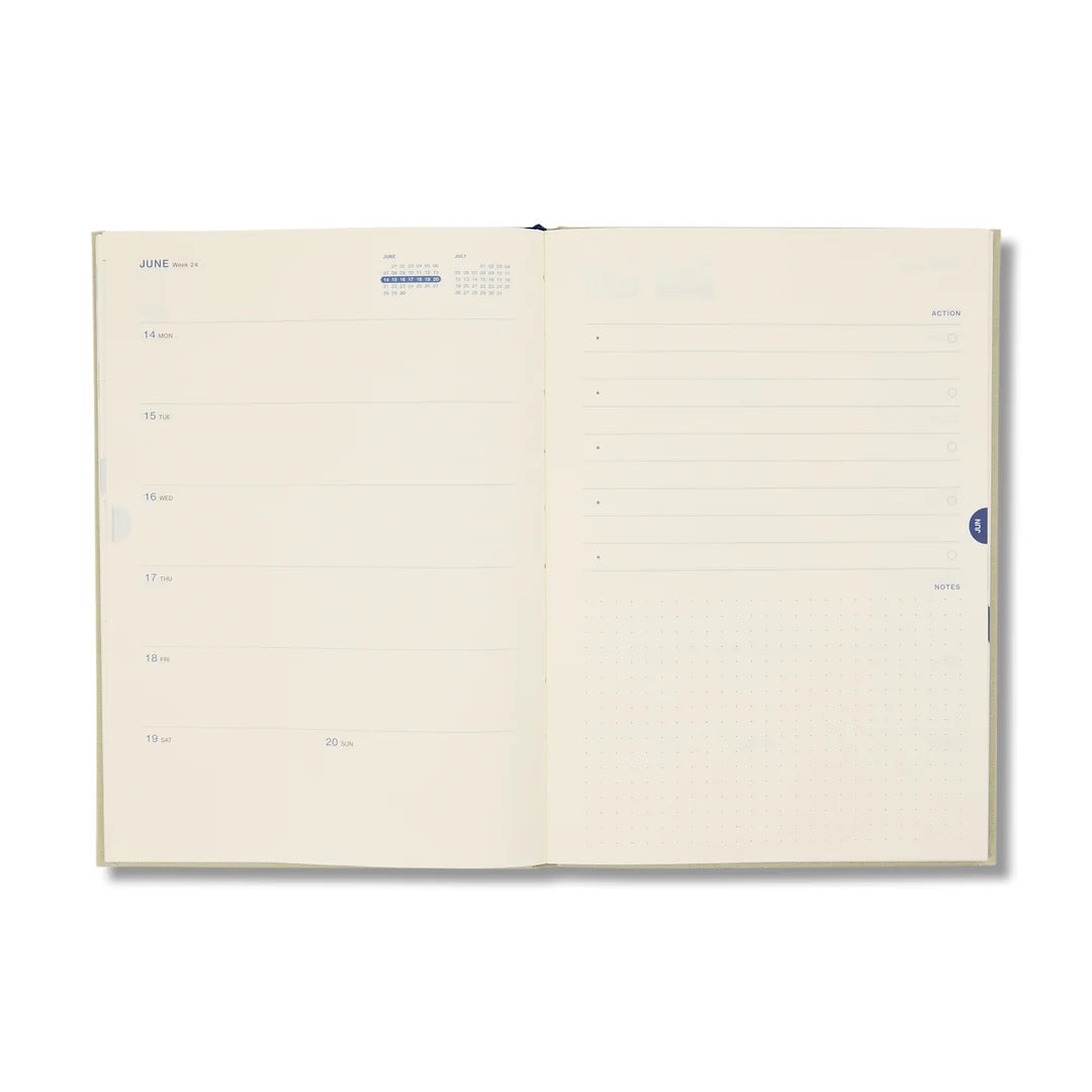 2027 STUDIO MILLIGRAM Weekly Agenda A5 Diary - Mint
