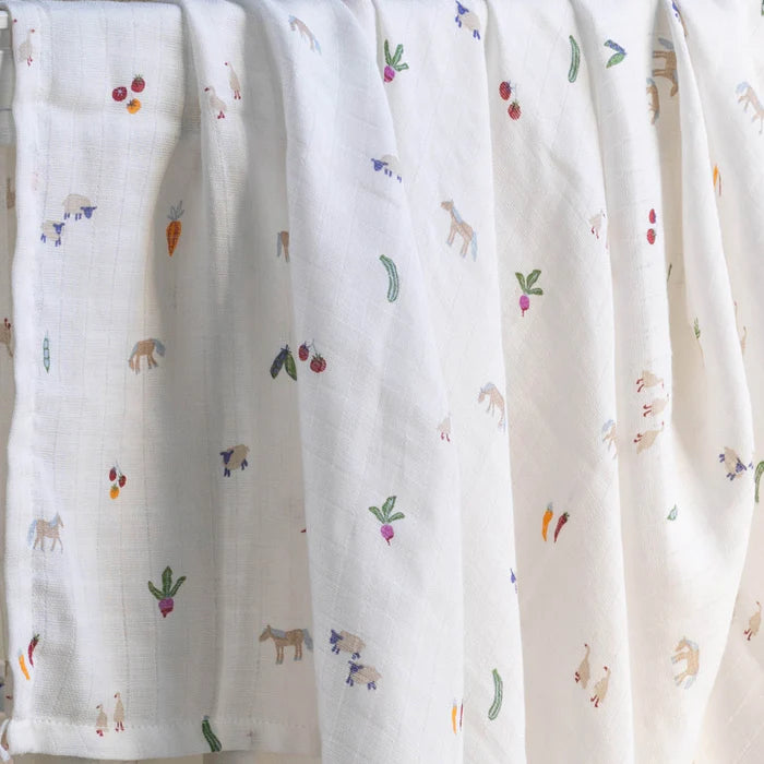 Extra Large Organic Baby Muslin - Little Farm