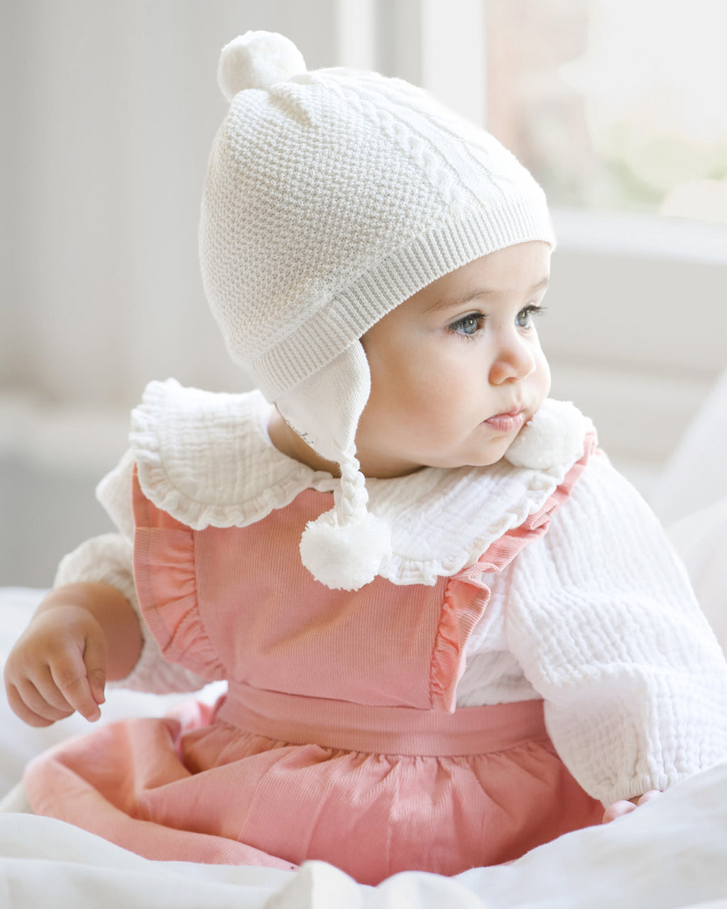 Baby Pinafore Corduroy - Dusty Rose