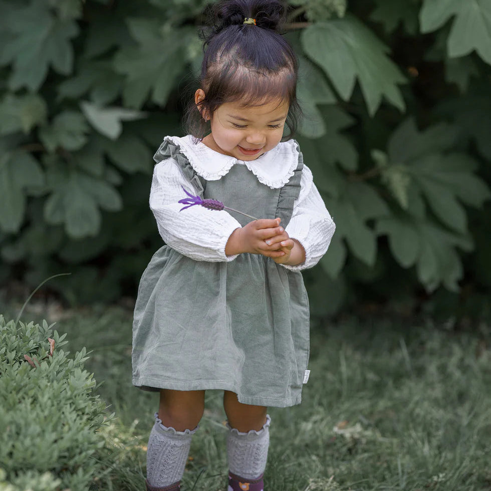 Baby Pinafore Corduroy - Gumtree Green