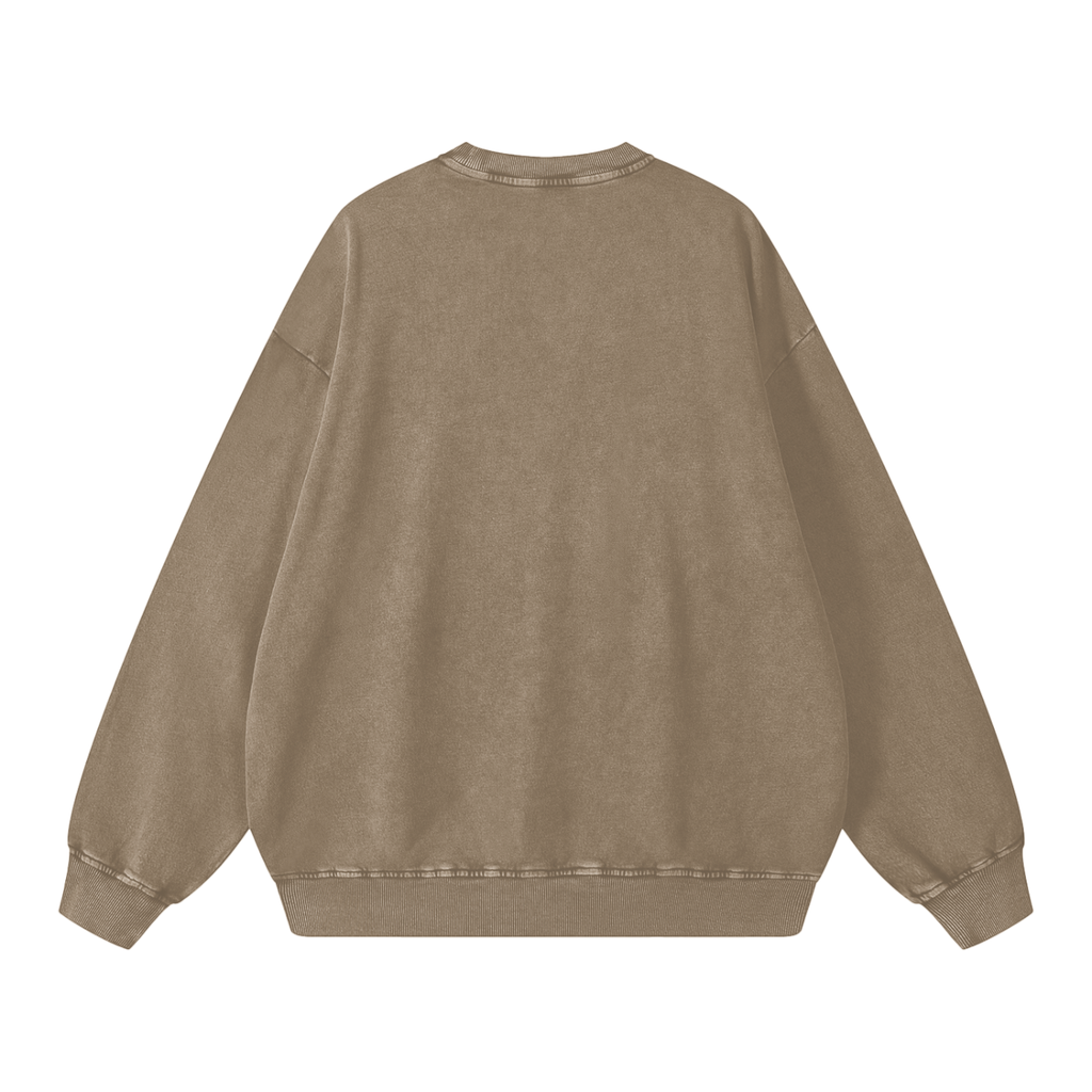 Riverina Cotton Crew Oversized Sweatshirt - Driftwood