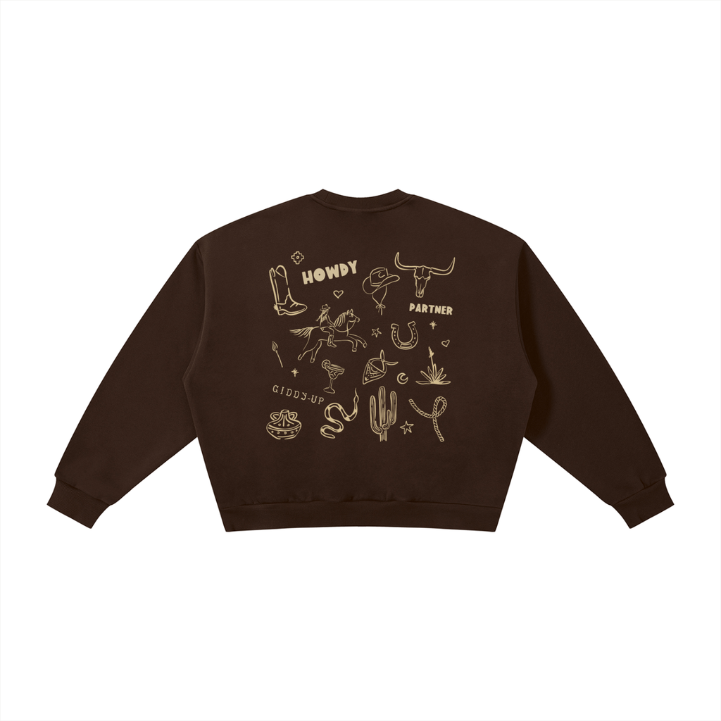 Giddy Up Boxy Fleece - Coffee