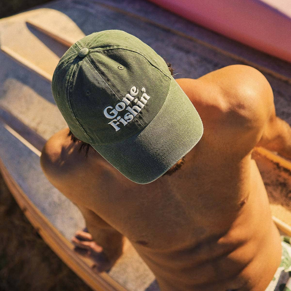 Gone Fishin' Cotton Cap in Khaki