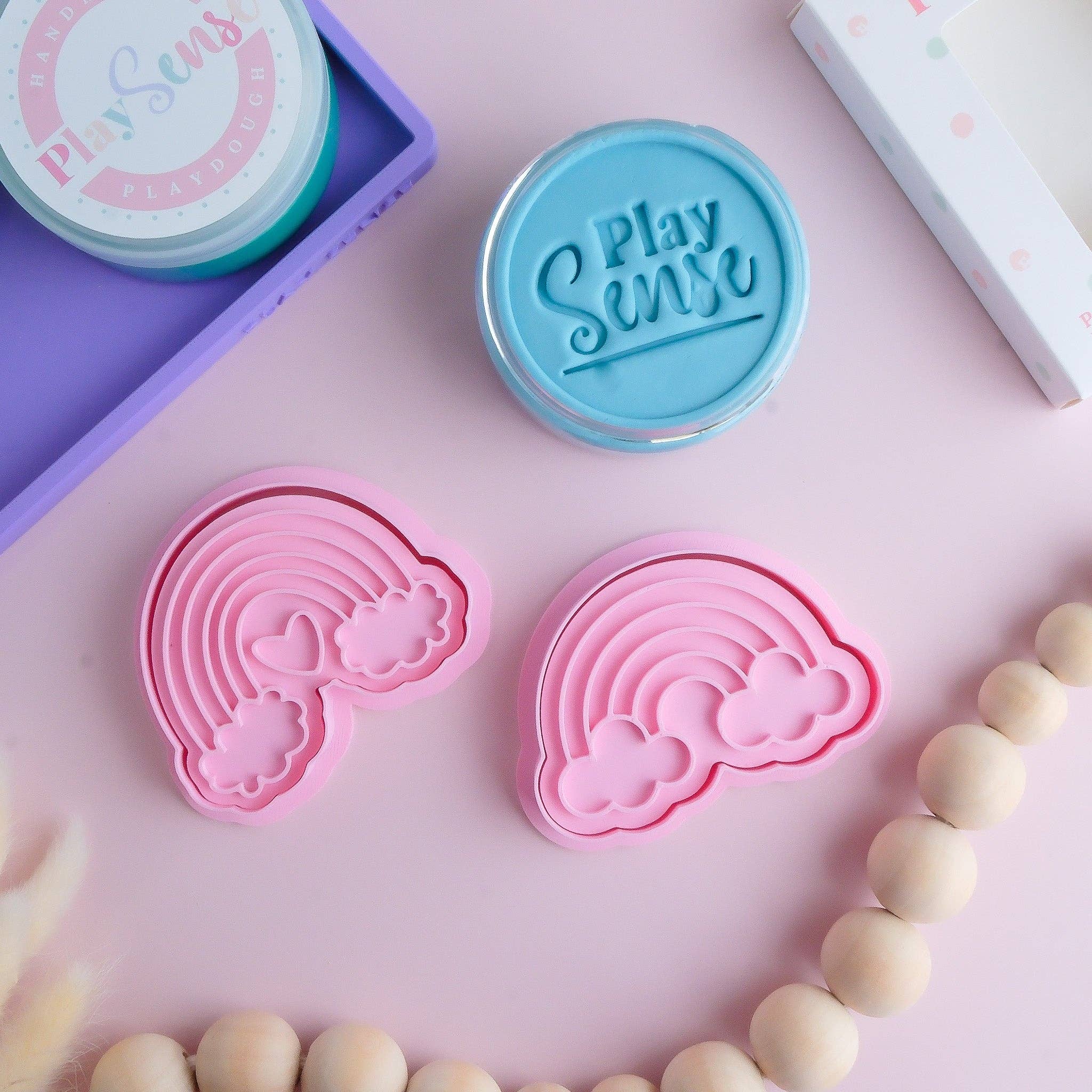 Eco Playdough Stamp | Rainbows | Rainbow with cloud
