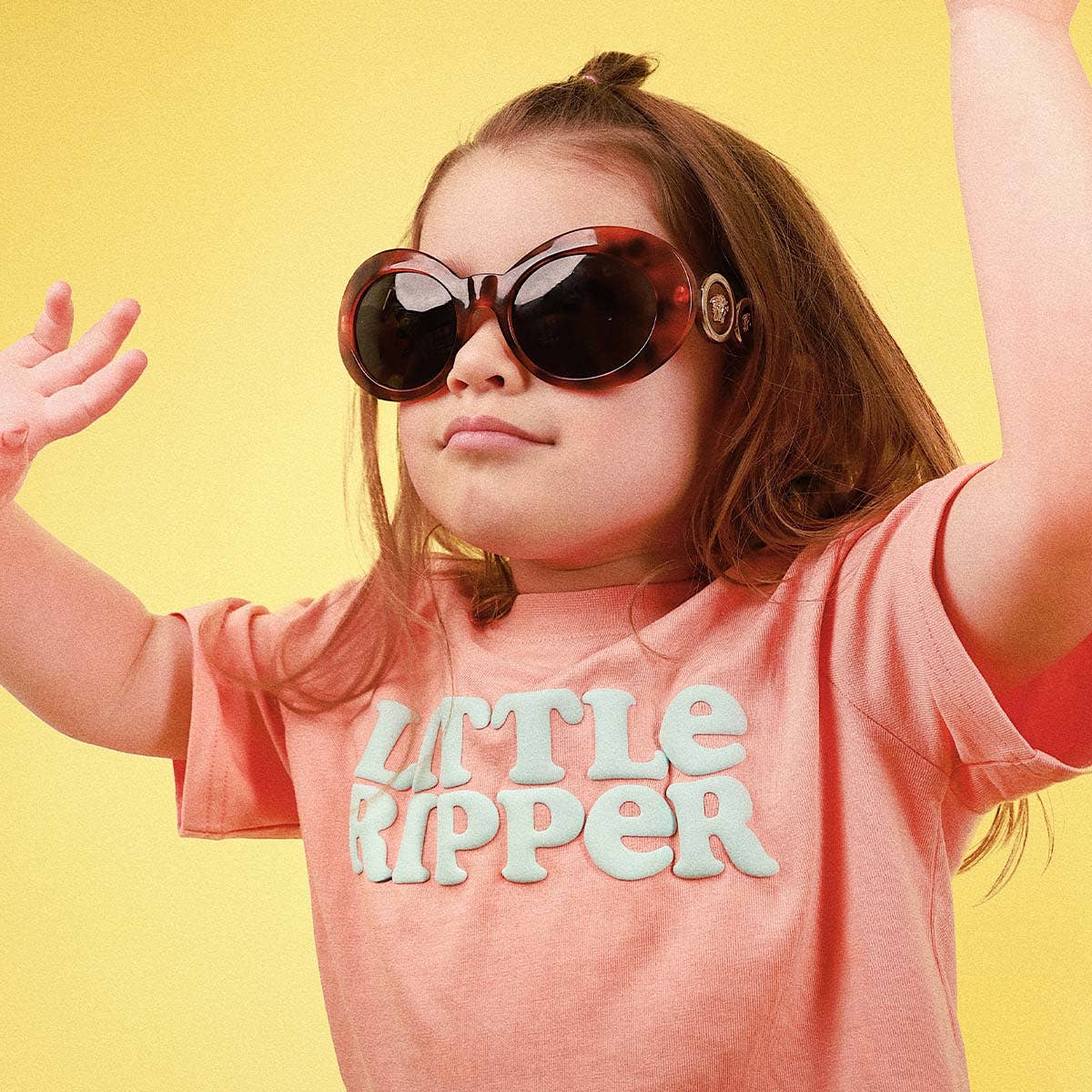 Little Ripper Kids Slang Tee in Coral