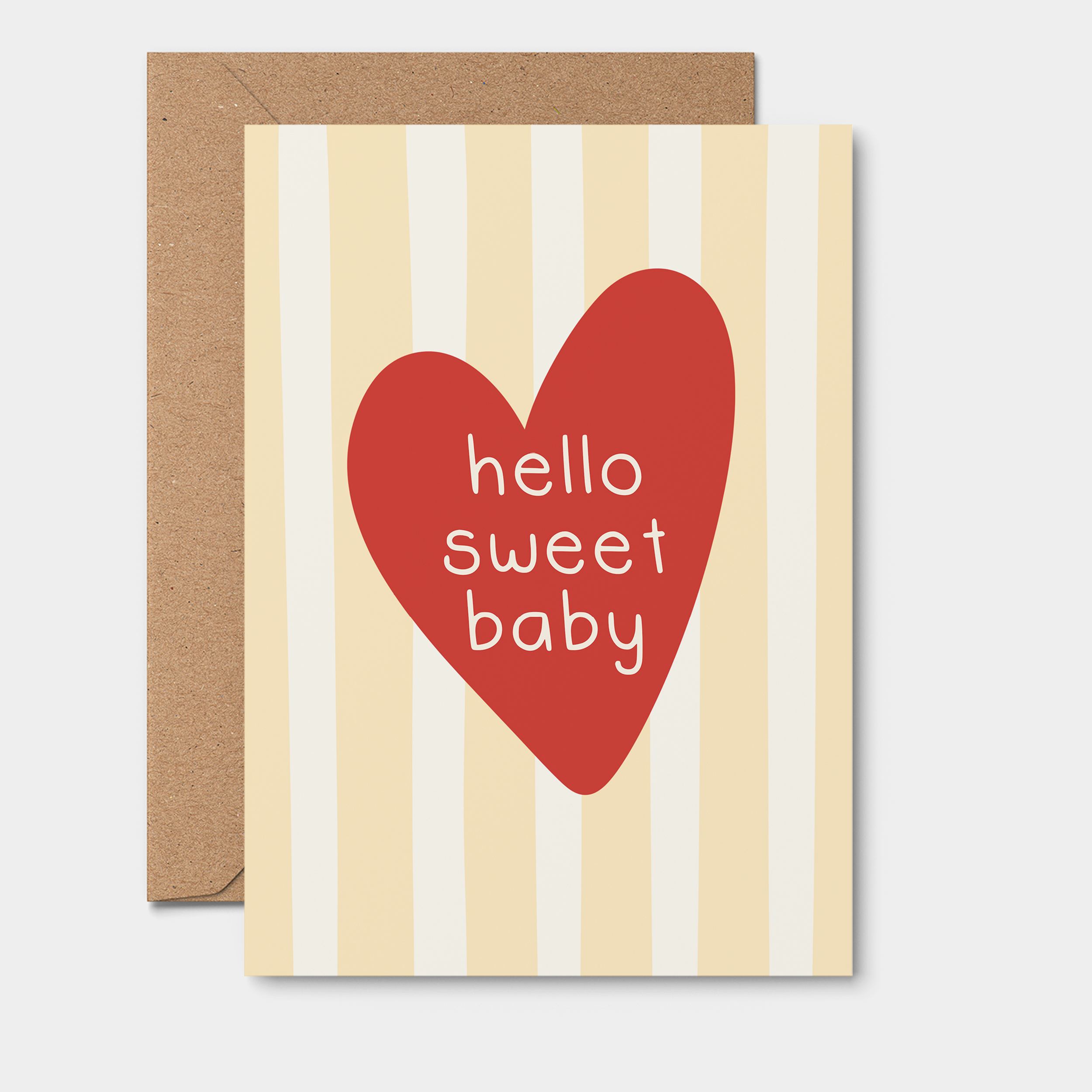 Hello Sweet Baby Greeting Card | Newborn Card | Baby Shower Card