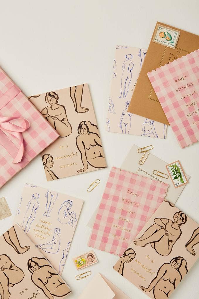 Pink Gingham 'Happy Birthday to You!' Greeting Card