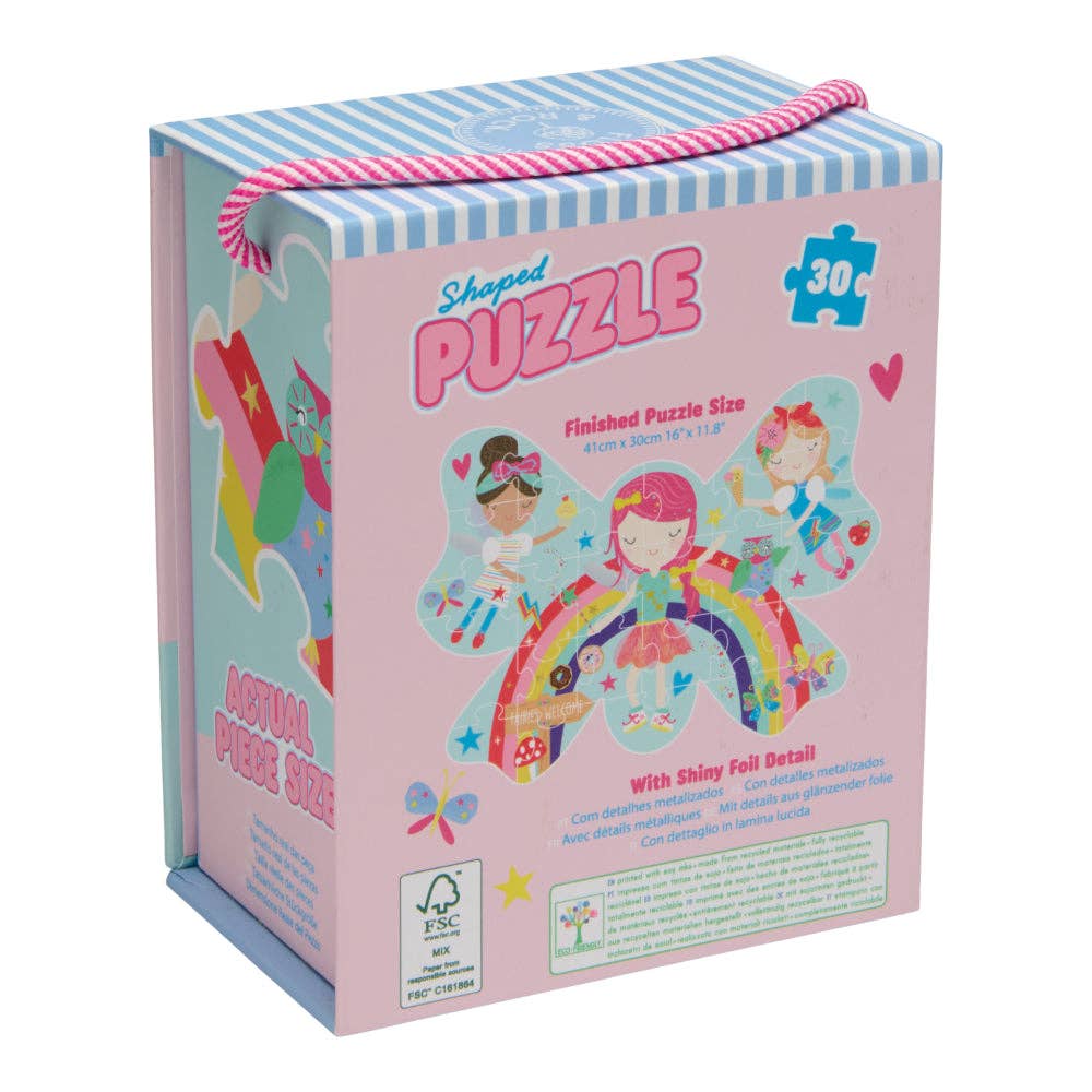 Floss & Rock 30 pc Shaped Jigsaw Puzzle - Rainbow Fairy